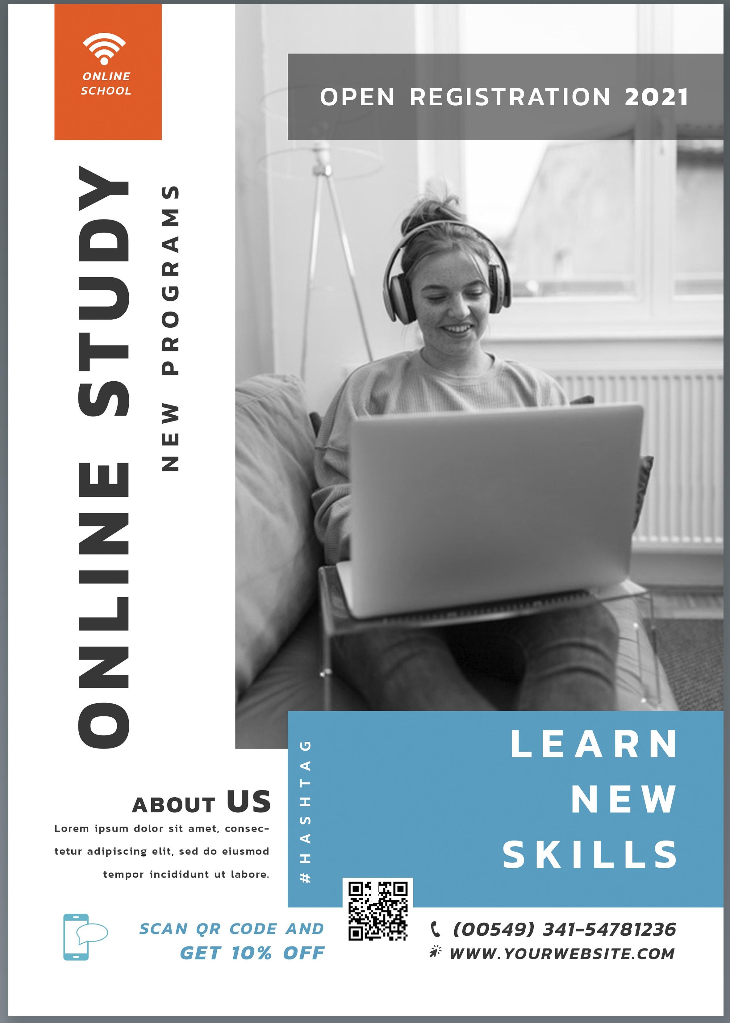 Online school enrollment promotional design